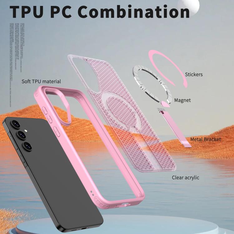 For Samsung Galaxy A55 5G kalebol Honeycomb Cooling MagSafe Holder Phone Case