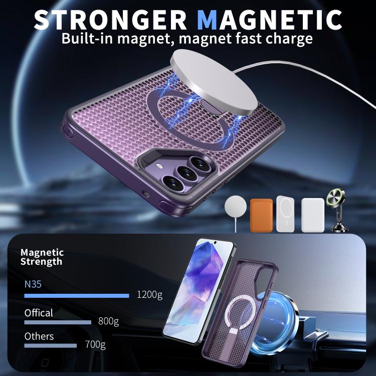 For Samsung Galaxy A55 5G kalebol Honeycomb Cooling MagSafe Holder Phone Case