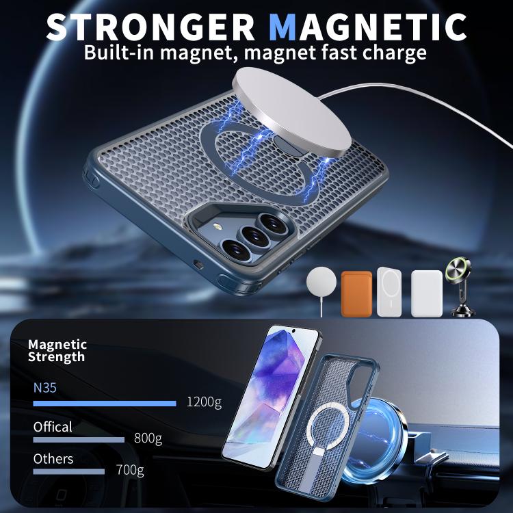 For Samsung Galaxy A35 5G kalebol Honeycomb Cooling MagSafe Holder Phone Case
