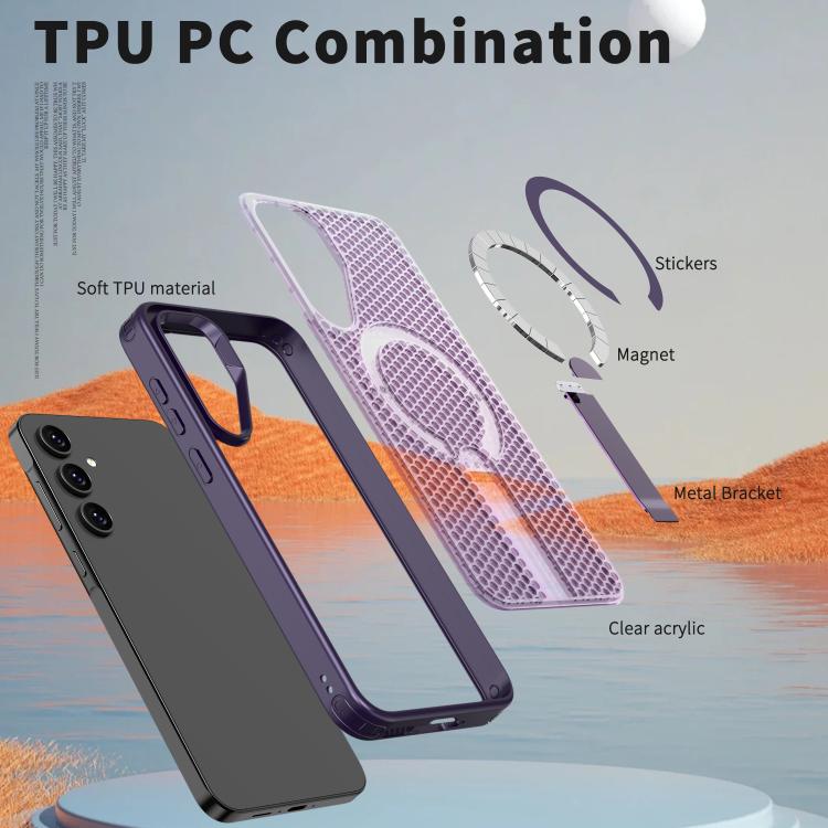 For Samsung Galaxy A35 5G kalebol Honeycomb Cooling MagSafe Holder Phone Case