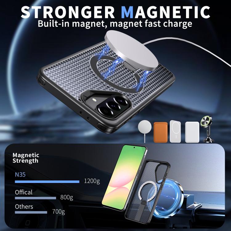 For Samsung Galaxy A37 5G kalebol Honeycomb Cooling MagSafe Holder Phone Case