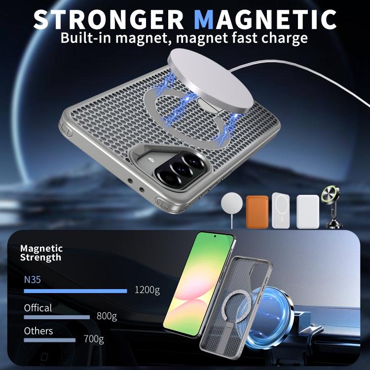For Samsung Galaxy A37 5G kalebol Honeycomb Cooling MagSafe Holder Phone Case
