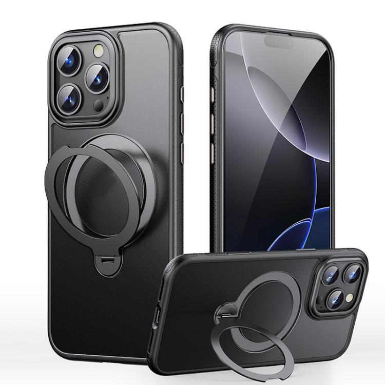 For iPhone 16 Pro Max Gear-Style Stress Relief 360 Rotation Holder MagSafe Phone Case