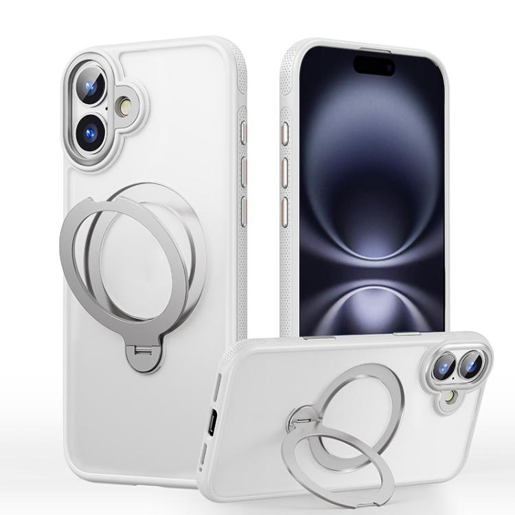 For iPhone 16 Plus Gear-Style Stress Relief 360 Rotation Holder MagSafe Phone Case
