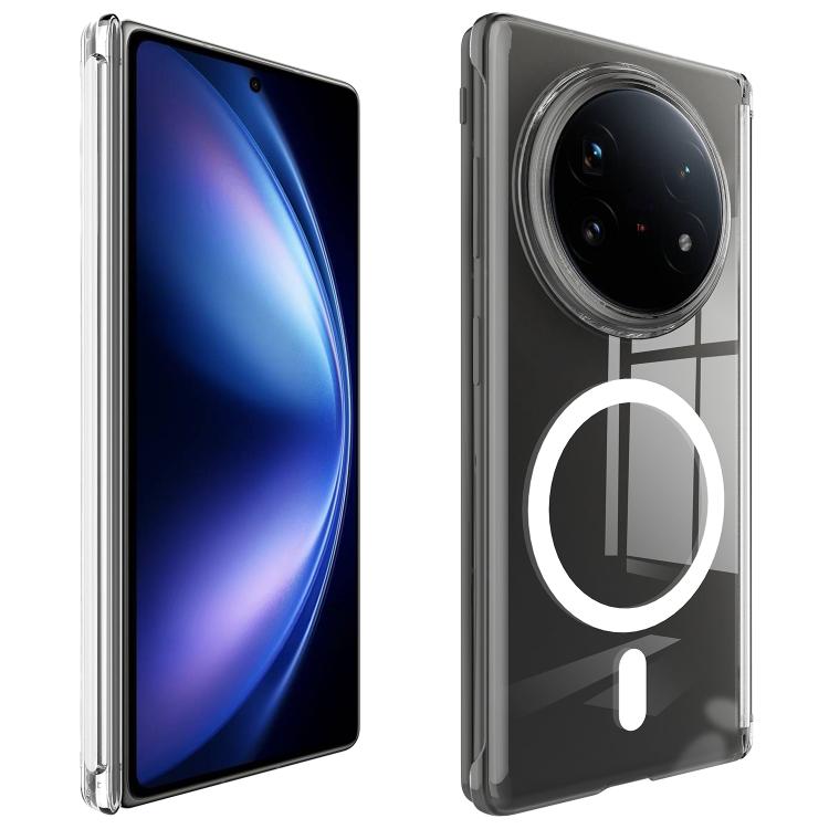 For vivo X Fold5 Scratchproof PC Magnetic Shaft MagSafe Phone Case - Transparent