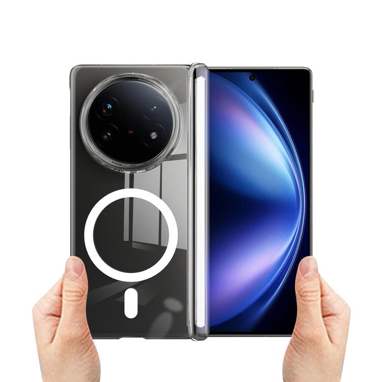 For vivo X Fold5 Scratchproof PC Magnetic Shaft MagSafe Phone Case - Transparent