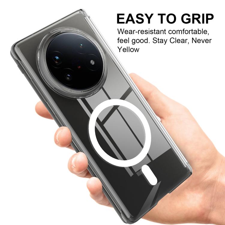 For vivo X Fold5 Scratchproof PC Magnetic Shaft MagSafe Phone Case - Transparent