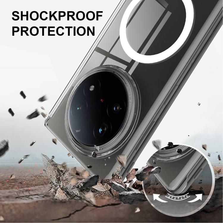 For vivo X Fold5 Scratchproof PC Magnetic Shaft MagSafe Phone Case - Transparent