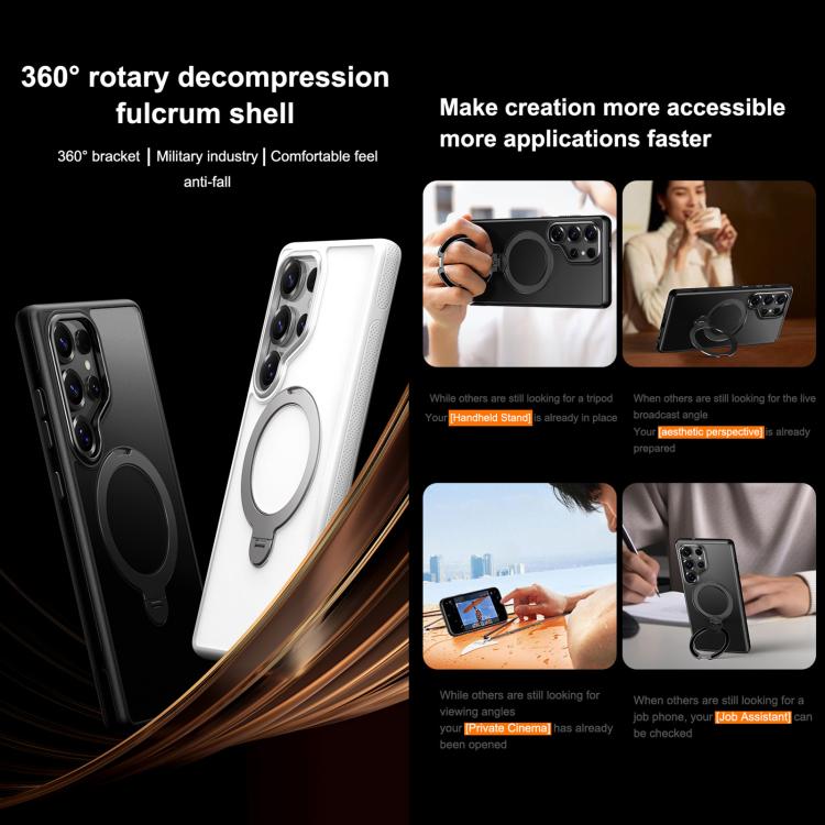 For Samsung Galaxy S25+ 5G Gear-Style Stress Relief 360 Rotation Holder MagSafe Phone Case