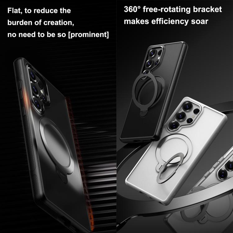 For Samsung Galaxy S25 Ultra 5G Gear-Style Stress Relief 360 Rotation Holder MagSafe Phone Case