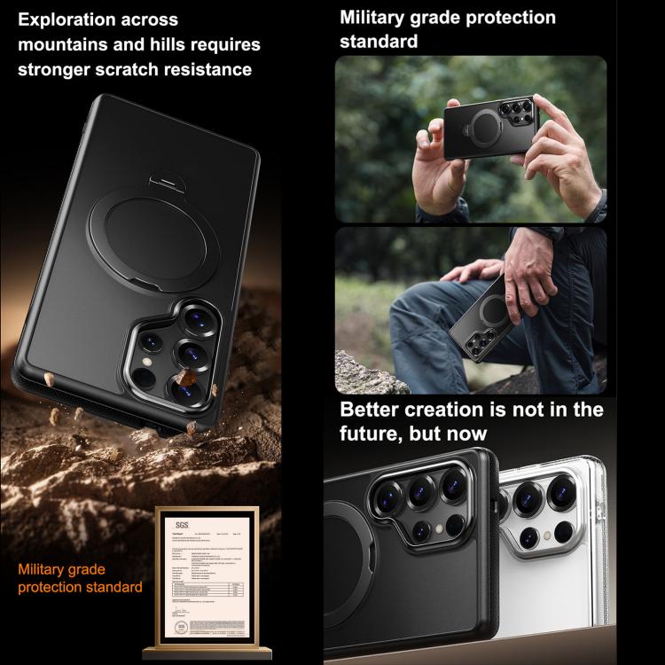 For Samsung Galaxy S25 Ultra 5G Gear-Style Stress Relief 360 Rotation Holder MagSafe Phone Case
