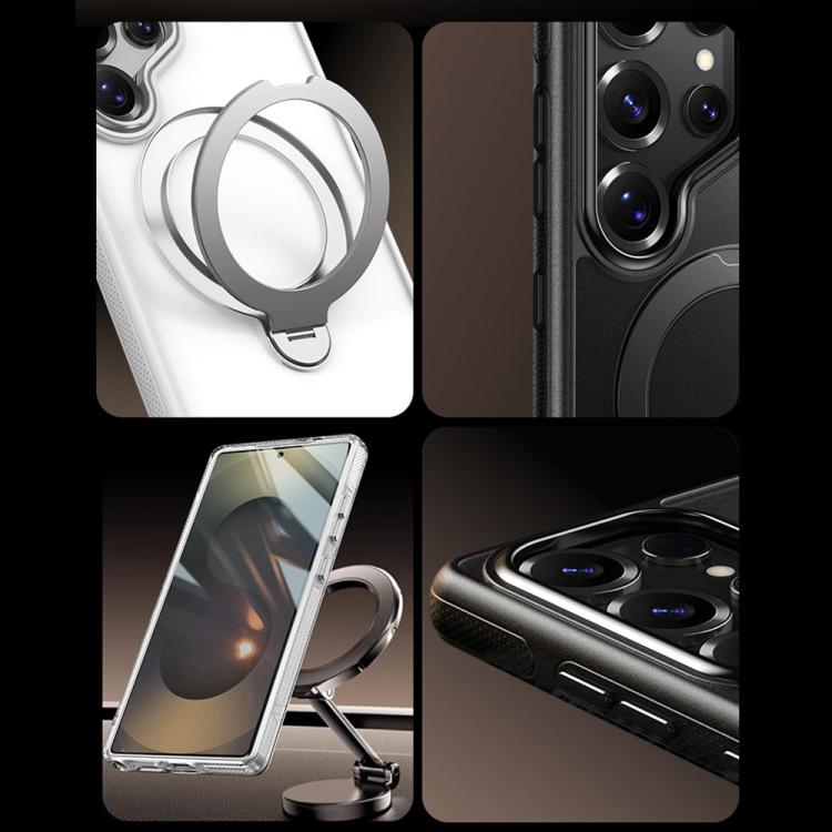For Samsung Galaxy S25 Ultra 5G Gear-Style Stress Relief 360 Rotation Holder MagSafe Phone Case