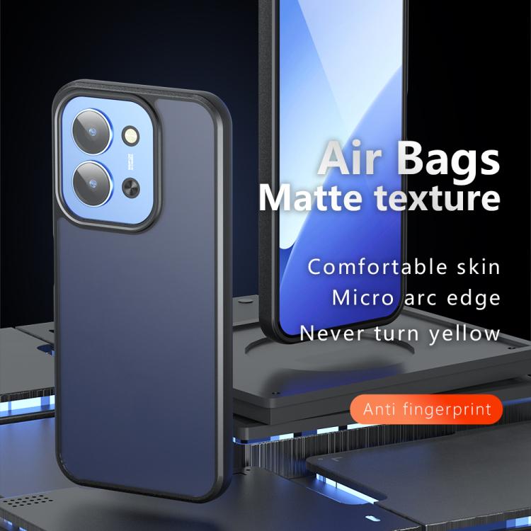 For Redmi 15C 5G/4G EU 173mm / Poco C85 5G Armor Big Pore PC Hybrid TPU Phone Case - Frosted Black