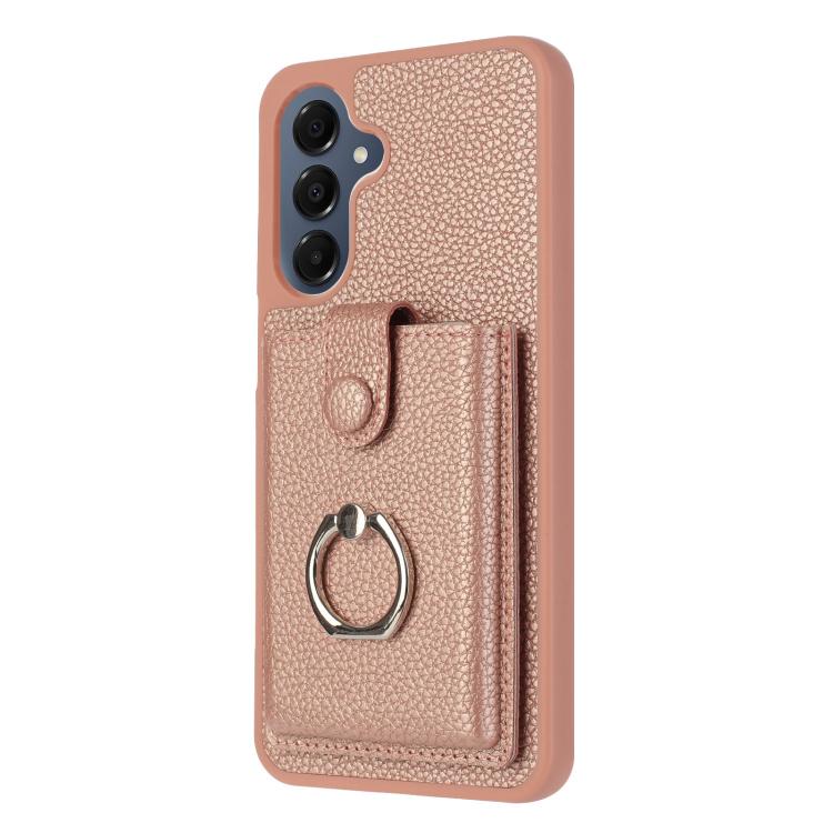 For Samsung Galaxy A17 5G / A26 5G Litchi Texture Drawing Card Bag Ring Holder Phone Case