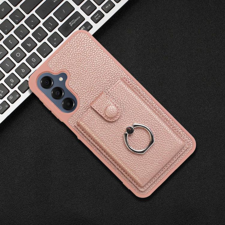 For Samsung Galaxy A17 5G / A26 5G Litchi Texture Drawing Card Bag Ring Holder Phone Case