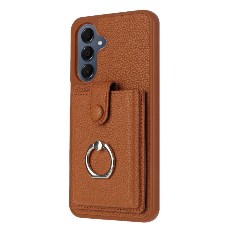 For Samsung Galaxy A17 5G / A26 5G Litchi Texture Drawing Card Bag Ring Holder Phone Case