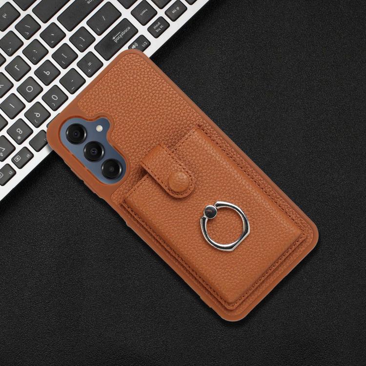 For Samsung Galaxy A17 5G / A26 5G Litchi Texture Drawing Card Bag Ring Holder Phone Case