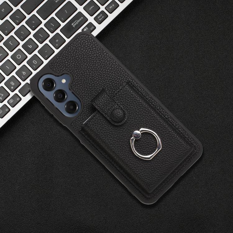 For Samsung Galaxy A17 5G / A26 5G Litchi Texture Drawing Card Bag Ring Holder Phone Case