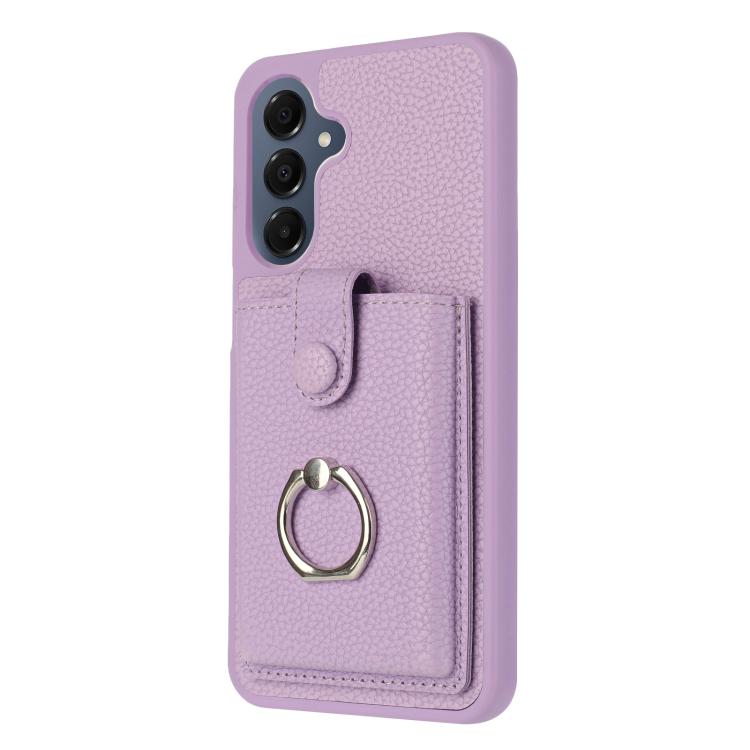 For Samsung Galaxy A17 5G / A26 5G Litchi Texture Drawing Card Bag Ring Holder Phone Case