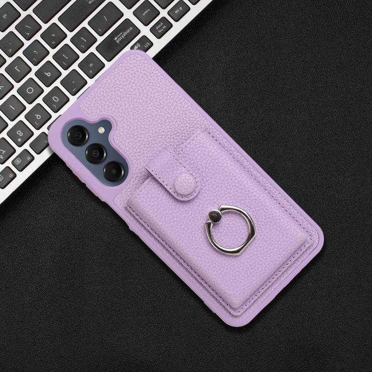 For Samsung Galaxy A17 5G / A26 5G Litchi Texture Drawing Card Bag Ring Holder Phone Case