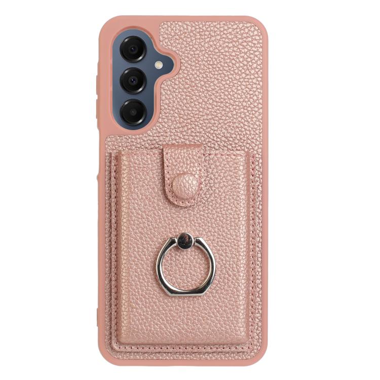 For Samsung Galaxy A37 5G Litchi Texture Drawing Card Bag Ring Holder Phone Case