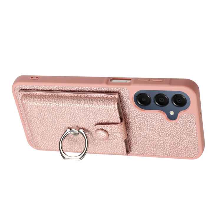 For Samsung Galaxy A37 5G Litchi Texture Drawing Card Bag Ring Holder Phone Case