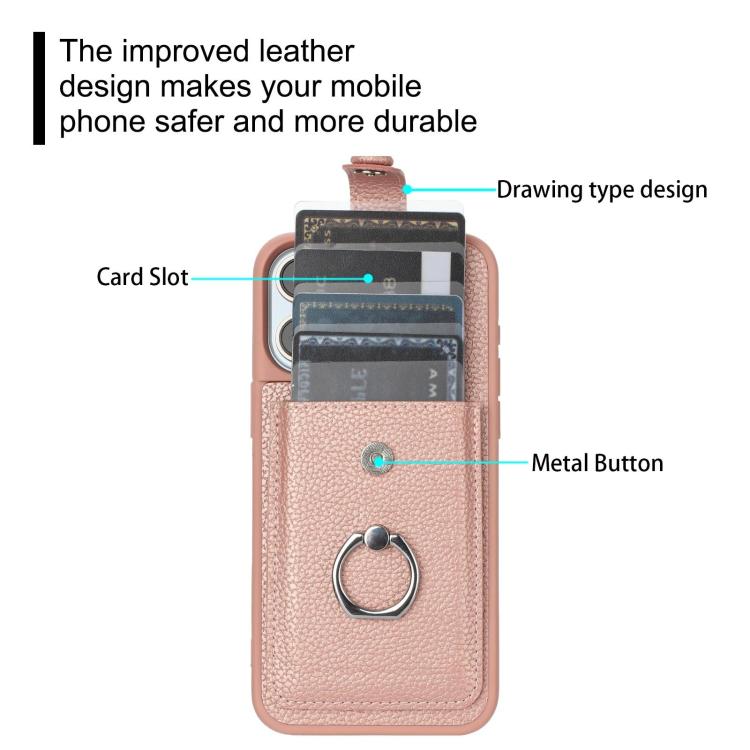 For Samsung Galaxy A37 5G Litchi Texture Drawing Card Bag Ring Holder Phone Case