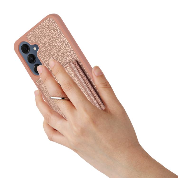 For Samsung Galaxy A37 5G Litchi Texture Drawing Card Bag Ring Holder Phone Case