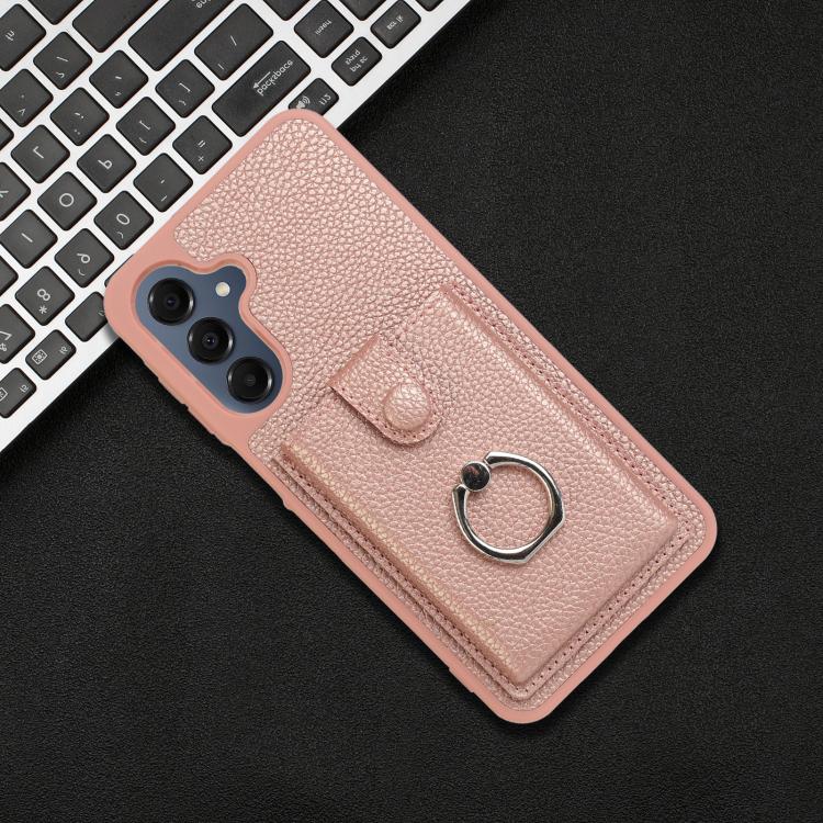 For Samsung Galaxy A37 5G Litchi Texture Drawing Card Bag Ring Holder Phone Case