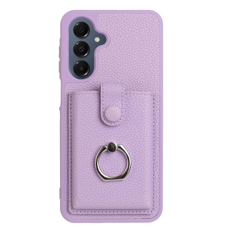 For Samsung Galaxy A37 5G Litchi Texture Drawing Card Bag Ring Holder Phone Case