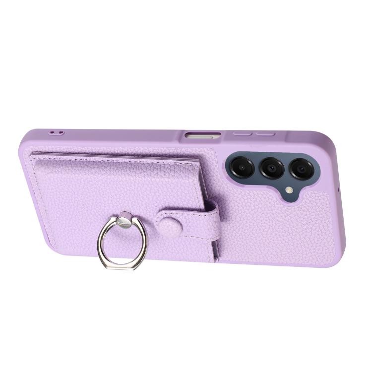 For Samsung Galaxy A37 5G Litchi Texture Drawing Card Bag Ring Holder Phone Case