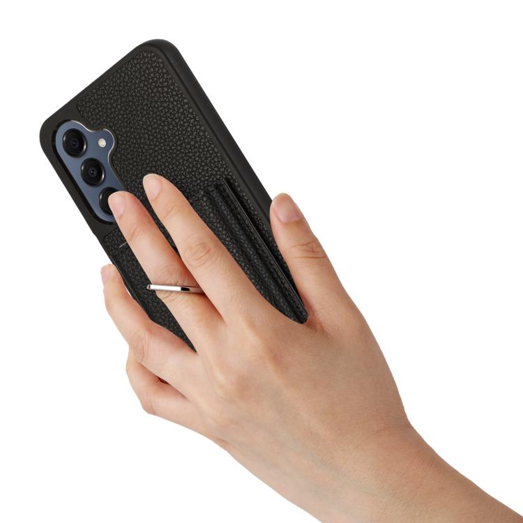 For Samsung Galaxy A57 5G Litchi Texture Drawing Card Bag Ring Holder Phone Case