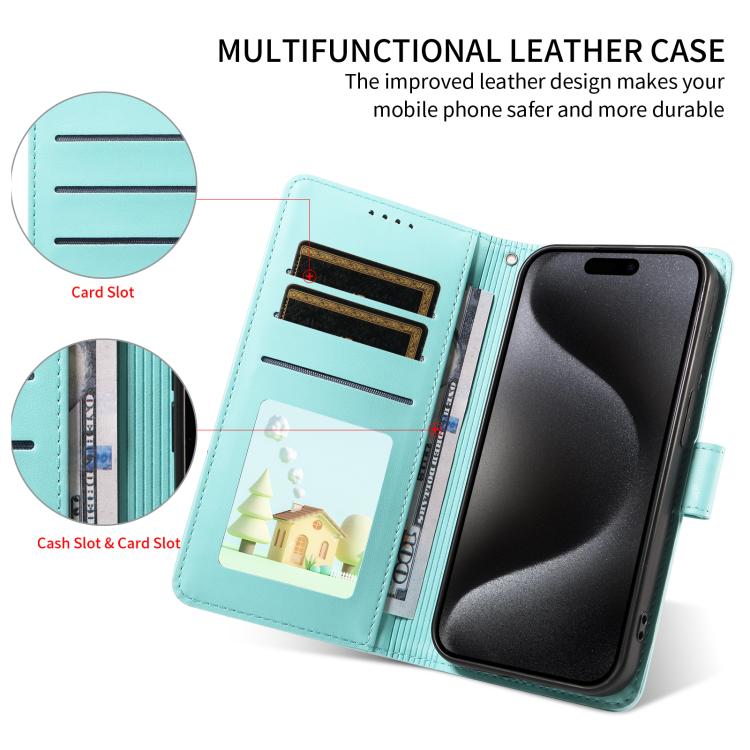 For iPhone 17 Pro Max Embossed Heart Dog RFID Blocking Wallet Leather Phone Case