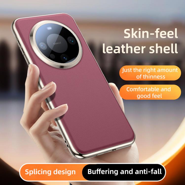 For Huawei Mate 60 Pro Skin Feel Leather Texture Cooling Phone Case