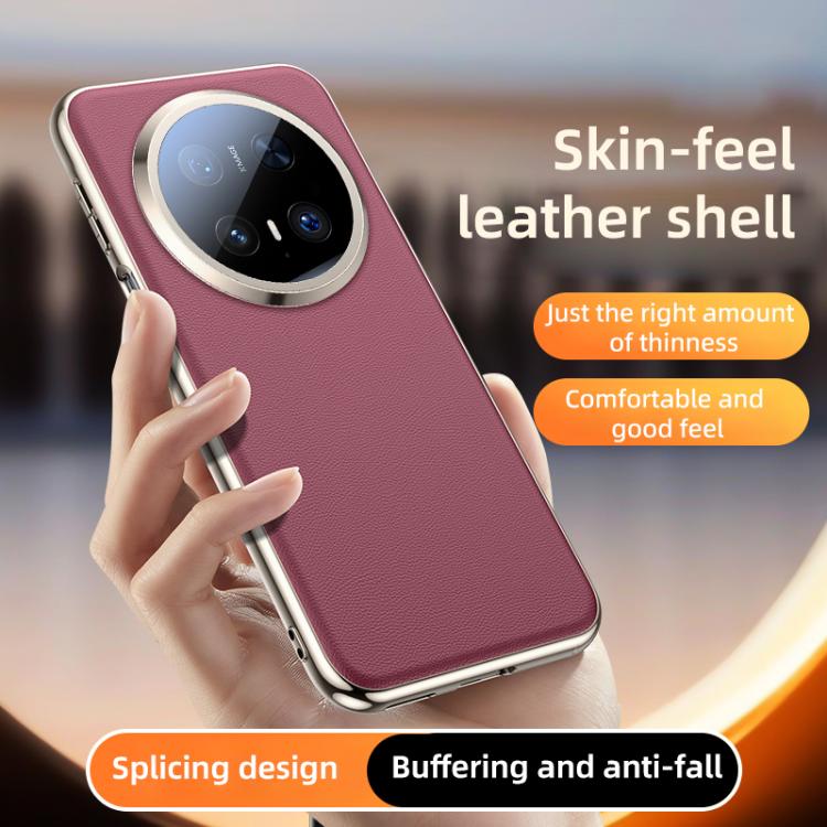 For Huawei Mate 70 Pro Skin Feel Leather Texture Cooling Phone Case