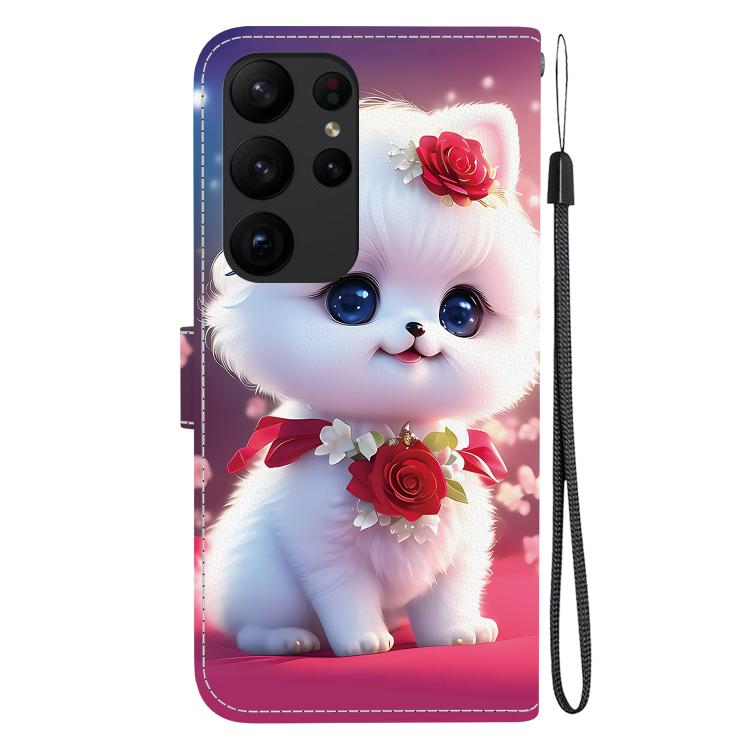For Samsung Galaxy S23 Ultra 5G Crystal Texture Colored Drawing Leather Phone Case