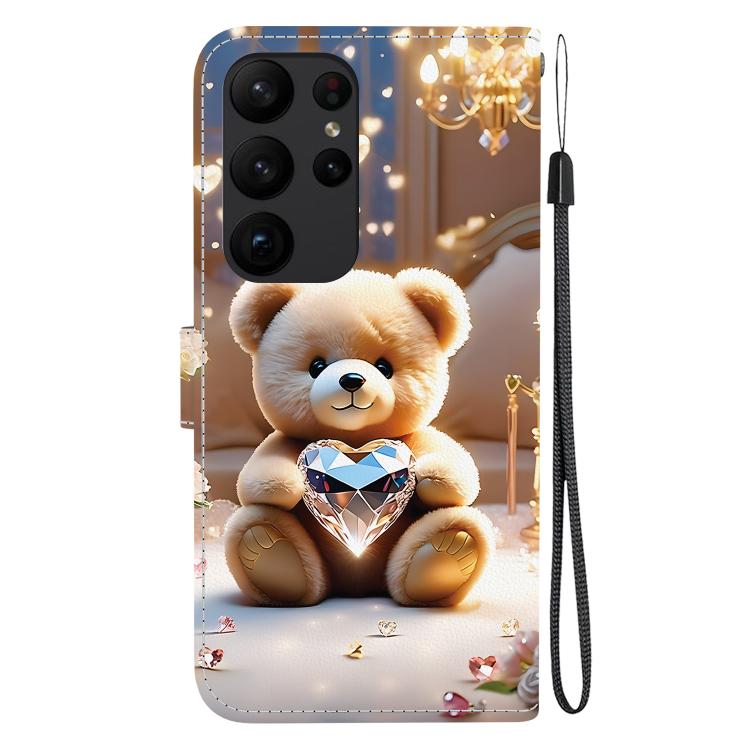 For Samsung Galaxy S23 Ultra 5G Crystal Texture Colored Drawing Leather Phone Case