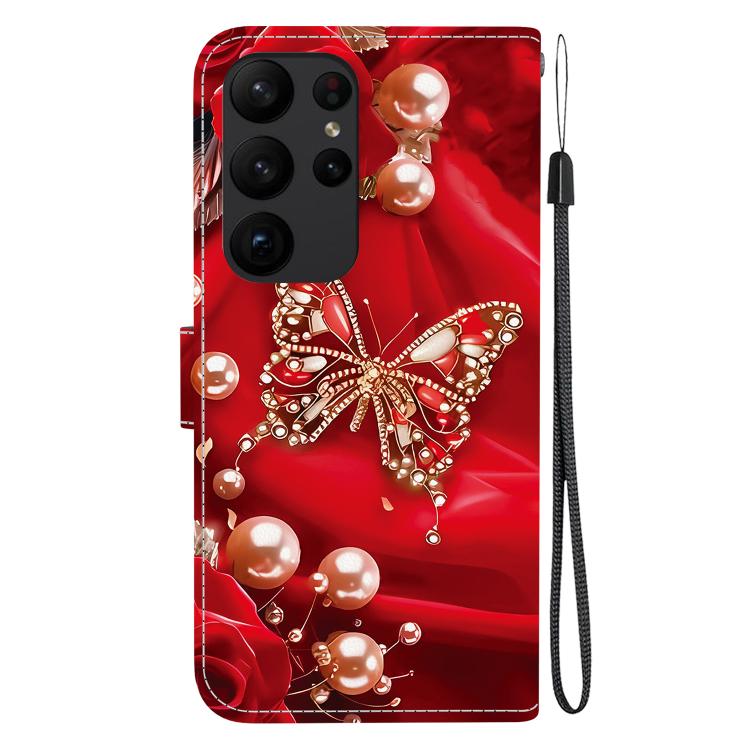 For Samsung Galaxy S23 Ultra 5G Crystal Texture Colored Drawing Leather Phone Case