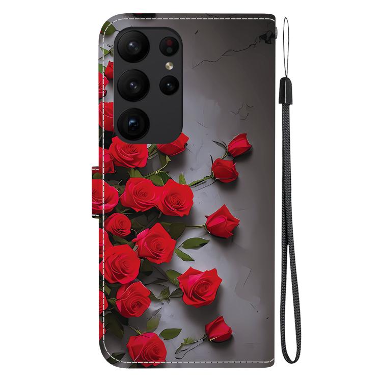 For Samsung Galaxy S23 Ultra 5G Crystal Texture Colored Drawing Leather Phone Case