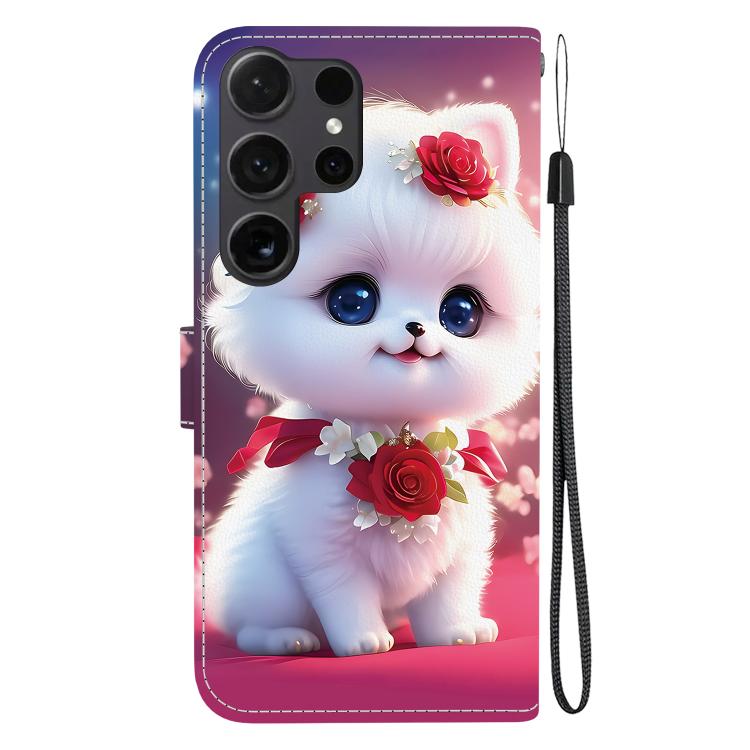 For Samsung Galaxy S22 Ultra 5G Crystal Texture Colored Drawing Leather Phone Case