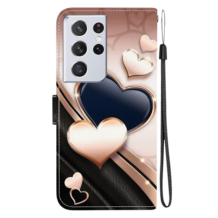 For Samsung Galaxy S21 Ultra 5G Crystal Texture Colored Drawing Leather Phone Case