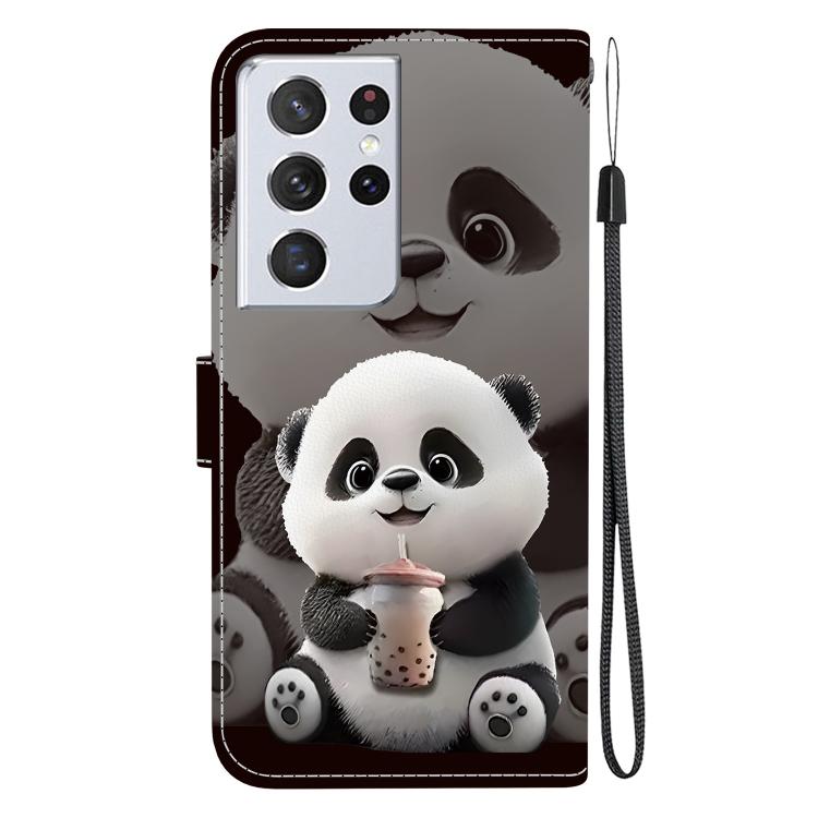For Samsung Galaxy S21 Ultra 5G Crystal Texture Colored Drawing Leather Phone Case