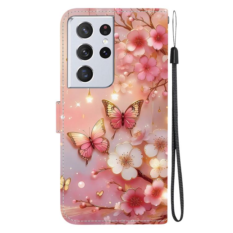 For Samsung Galaxy S21 Ultra 5G Crystal Texture Colored Drawing Leather Phone Case