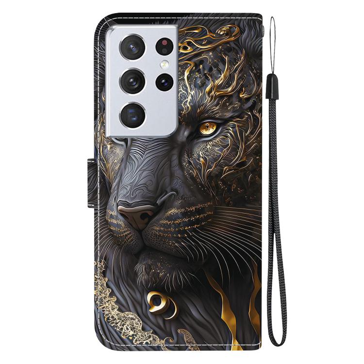 For Samsung Galaxy S21 Ultra 5G Crystal Texture Colored Drawing Leather Phone Case