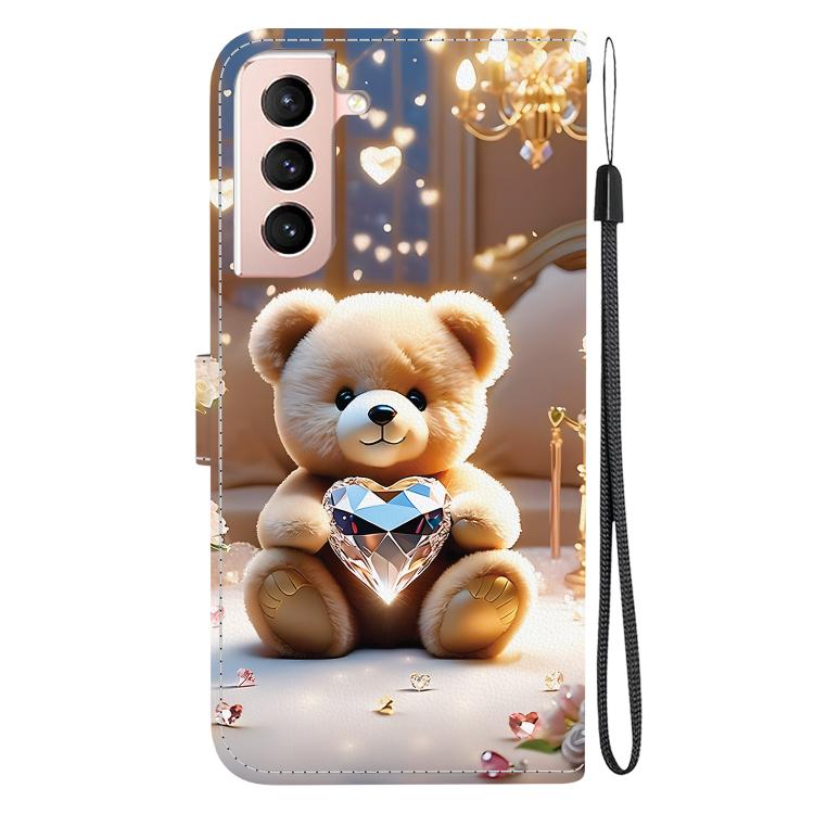 For Samsung Galaxy S21 FE 5G Crystal Texture Colored Drawing Leather Phone Case