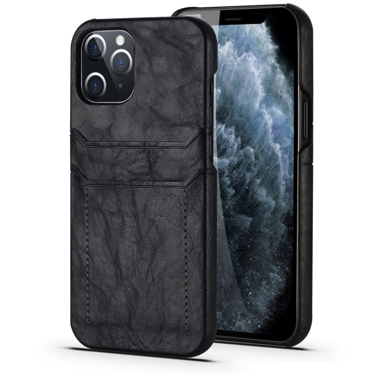 For iPhone 12 Pro Max Calf Texture PU + PC Protective Case with Card Slots
