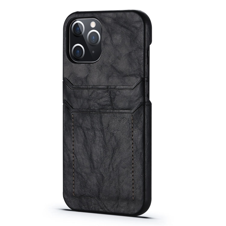 For iPhone 12 Pro Max Calf Texture PU + PC Protective Case with Card Slots