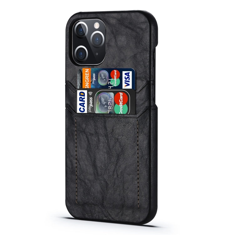 For iPhone 12 Pro Max Calf Texture PU + PC Protective Case with Card Slots