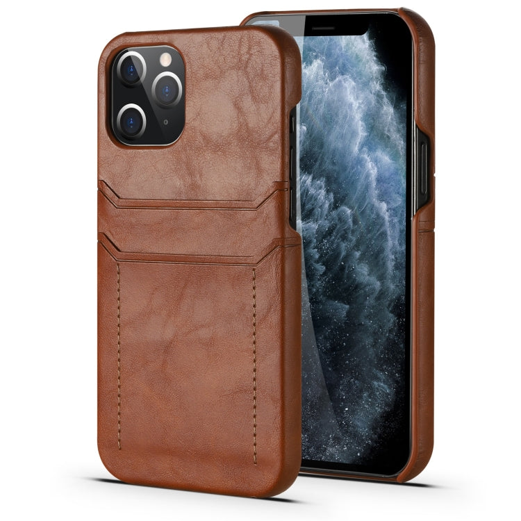For iPhone 12 Pro Max Calf Texture PU + PC Protective Case with Card Slots