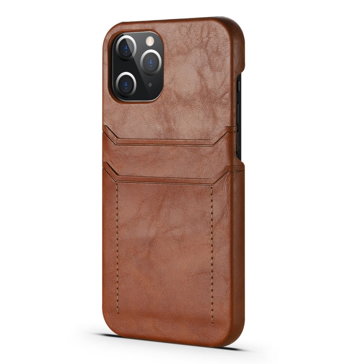 For iPhone 12 Pro Max Calf Texture PU + PC Protective Case with Card Slots